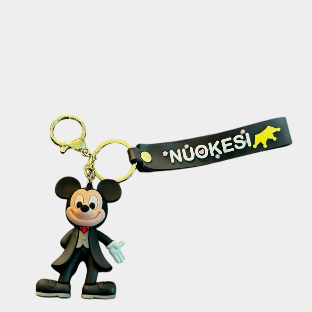 Disney Mickey 3D Keychain Wristlet Bag Charm